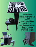Custom Rocket Stove with Grill Top Attachment